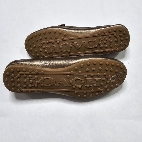 Coach Bronze Metallic Leather Loafers - Picture 7 of 9